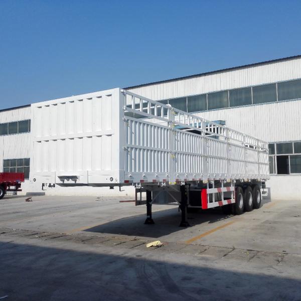 3 Axle 50 Ton 60 Ton Side Guard Semi Trailer with 90mm*13mm*10 Layer Leaf Spring