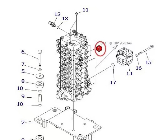Главный клапан управления экскаватора PC130-7 723-56-11501 Гидравлический клапан управления Assy