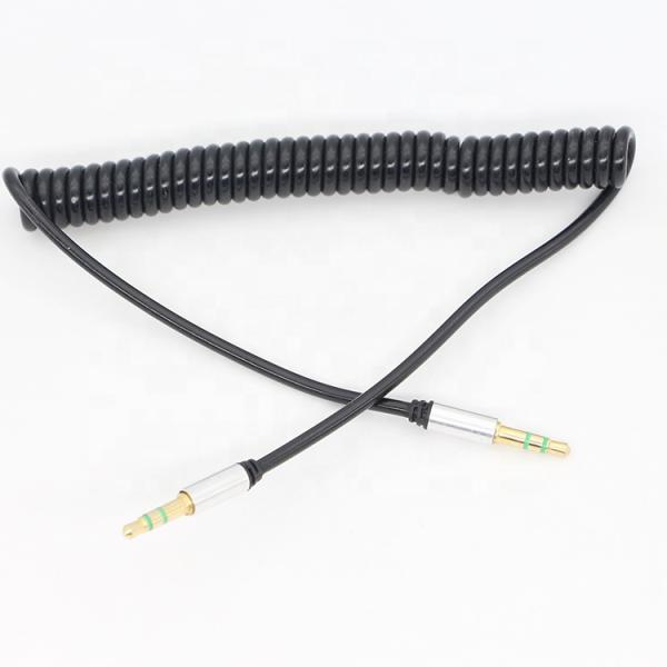 CUSTOM 1M 2M 3M Coil Spiral Spring Male to Male 3.5mm Jack Stereo Aux Audio Cable