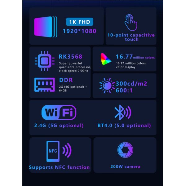 21.5 Inch FHD Smart Classroom Display with RK3568 Quad-core Processor and 4GB RAM 64GB Storage