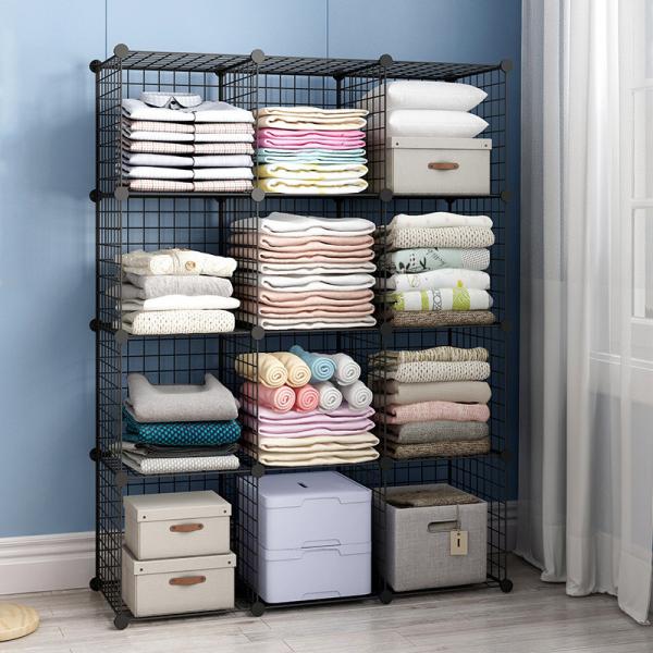 4 Tier Portable Double Partition Steel Clothes Rack Within Wardrobe