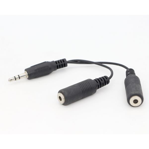 CUSTOM 3.5mm Jack 1 male to 2 Female Y Splitter Headphone Jack Mic PC Audio TRS Splitter Cable