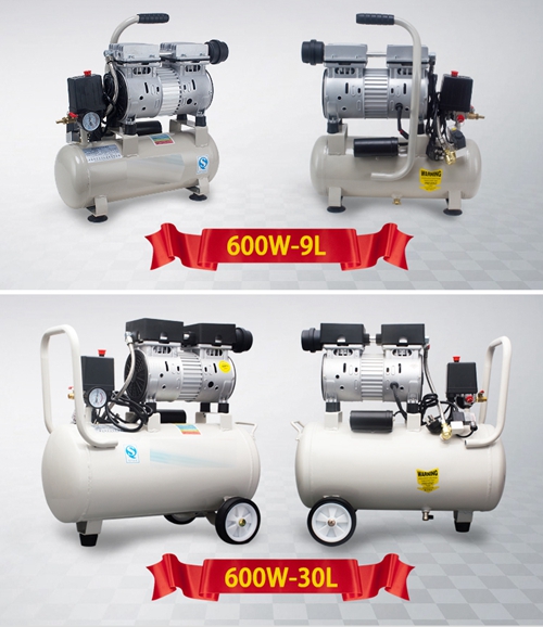 600W - 9L Mini Air Compressor Oilless High Pressure Mute Design Wood Working Home Application AC220V High Quality Sanmin