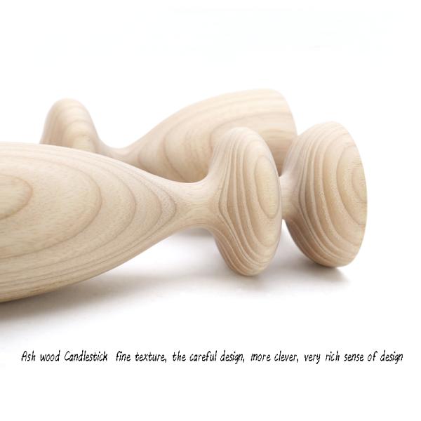 Décoration Chandelier en bois de cendres/ porte-bougies en bois naturel