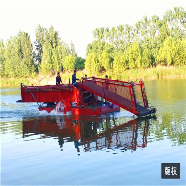 Enteromorpha Trash Skimmer Machines aqautic weed harvester reed water glass hyacinth cutting boat  work ship