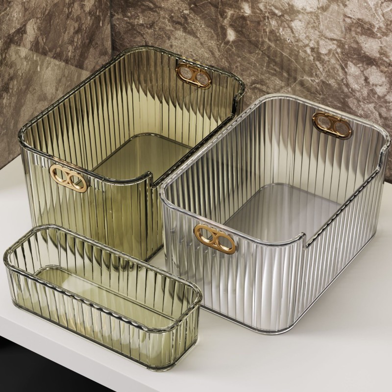 Clear Desktop Makeup Organizer Skincare Jewelry Storage Display Case