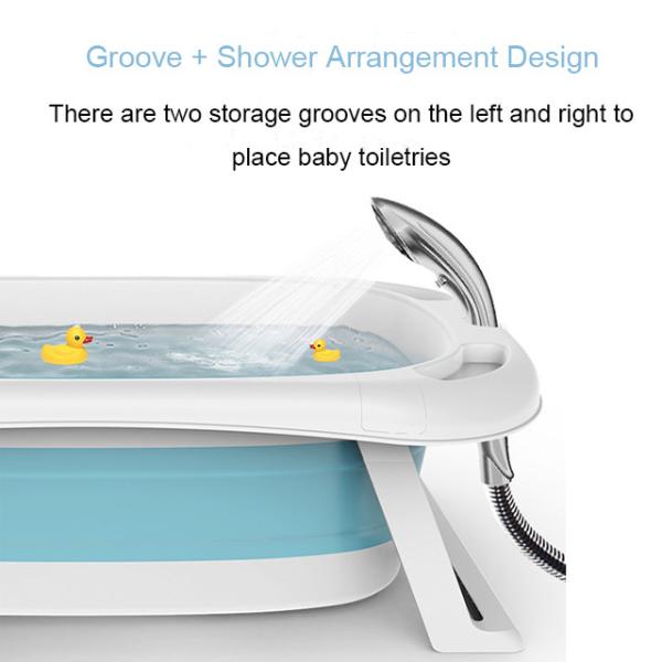 BPA Free Foldable Plastic Infant Bathtub  Comfortable Childrens Bathtub