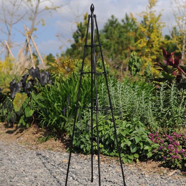 Garden Trellis for Potted Plants Outdoor Rustproof Coated Plant Cage Tower, Metal Shelf Climbing Supporting