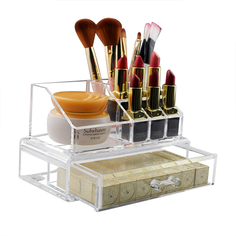 Transparent Acrylic Makeup Storage Box Drawer Top Beauty Skin Care Products Desktop Finishing Cosmetics Living Room Suitable
