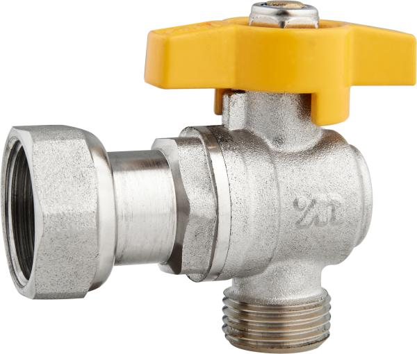 5802C Gas Stove Valve Brass Ball Valve Angle Type DN15 for Residential Gas Supply with Flexible Female Threaded Nut