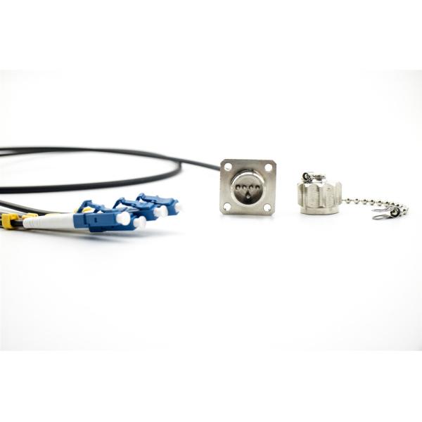 4 Core Fiber Cable Assembly ODC Plug / Socket To LC/UPC For Railway Signal Control