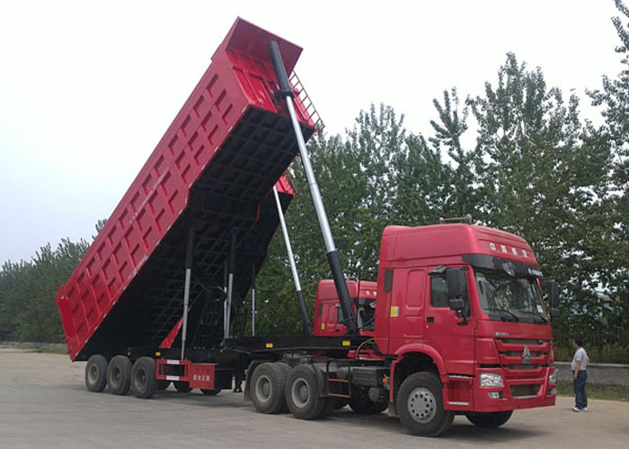 Высокой эффективности 3X16 ТОНН тележка сброса трейлера Tipper Semi для горнодобывающей промышленности
