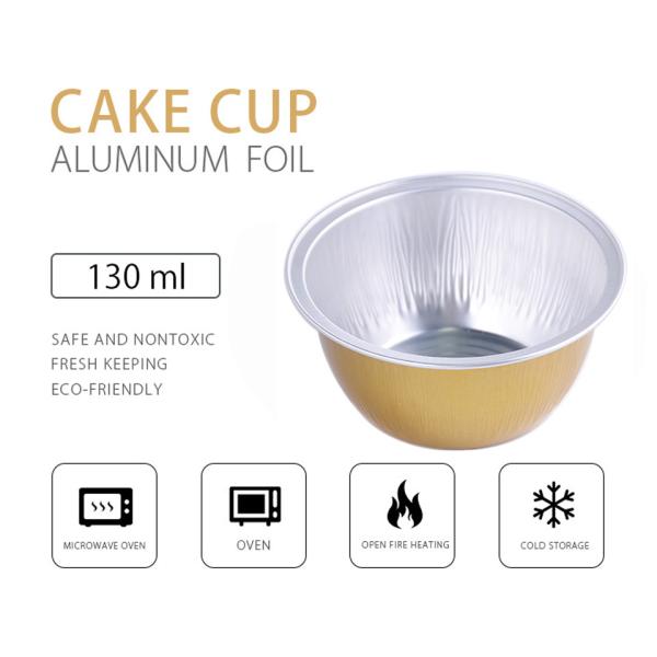 Устранимые пищевые контейнеры алюминиевой фольги 130ML плиссировали печь лоток шара торта чашек красочный