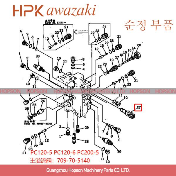 Клапан сброса 709-70-5140 подходящее PC110-7 PC130-7 PC200-5 экскаватора KOMATSU