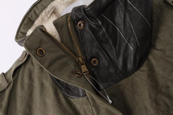 PU Cuffs Ladies Cotton Twill Coats And Jackets Clothing 4 Pockets