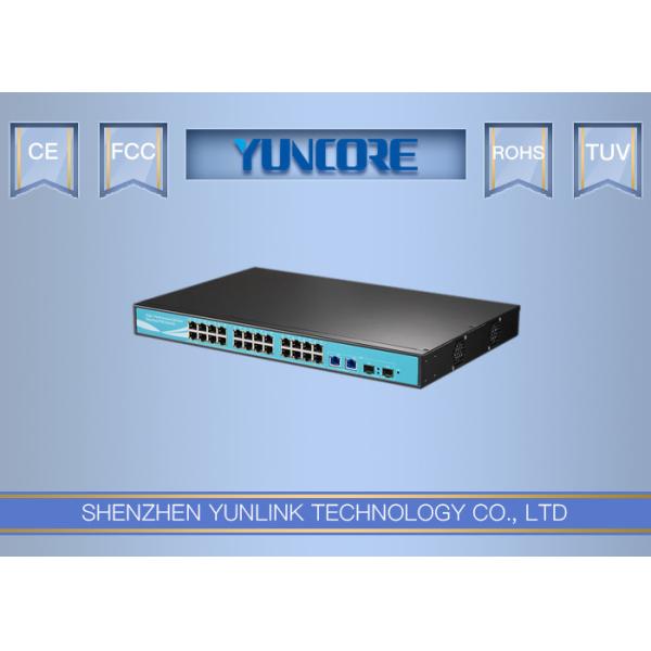 802.3at 48V Standard Power Over Ethernet Switch , Fast 24 Port POE Network Switch