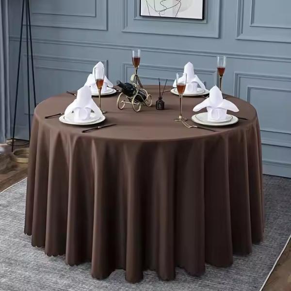 Luxury Soft Round Satin Tablecloths Aesthetic With Jacquard Technics