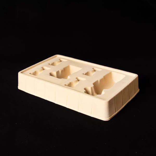Customized disposable PP pet PVC PS flocking plastic black/white plastic vacuum tray for cosmetics
