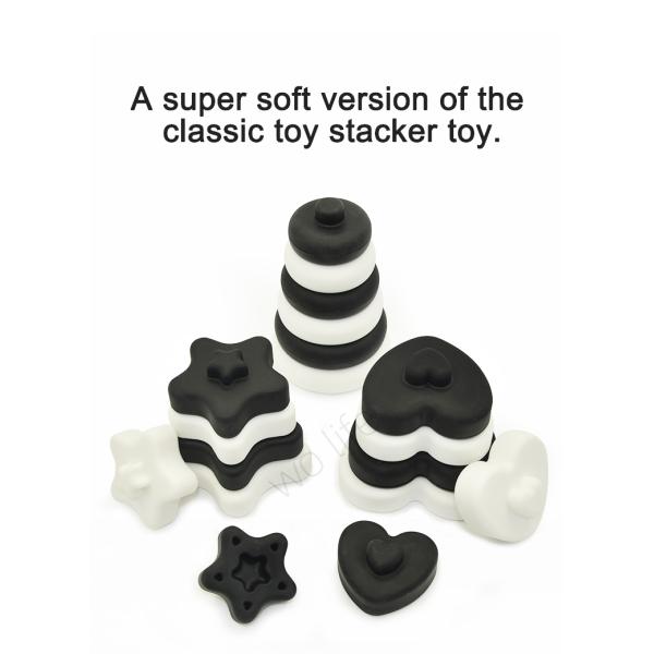 Learning Montessori Game Silicone Stacking Toys EN71 Stacker Blocks