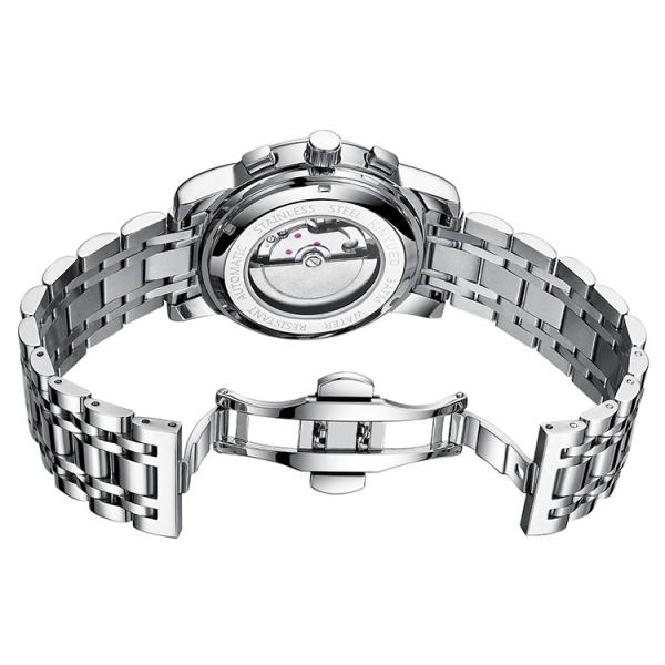 WINNER Brand Luxury Men Mechanical Watch Golden Stainless Steel Strap Skeleton Dial Luminous Skull Design Wrist Watch