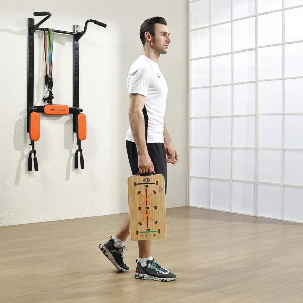 Customized Design Solid Wooden Push Up Board Kit with Plate Bar Resistance Bands Sets