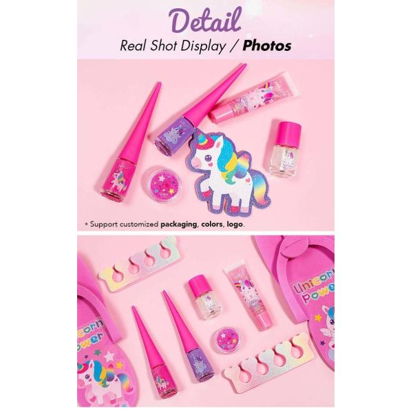 Trendy Young Girls Nail Set Pretend Makeup Set Easy To Use  Lightweight