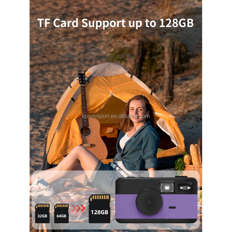Retro Screenless Digital Camera Screen-free 8 Mode Filters Without Screen 8MP Photo Screen Free LED Flash Camping Camera