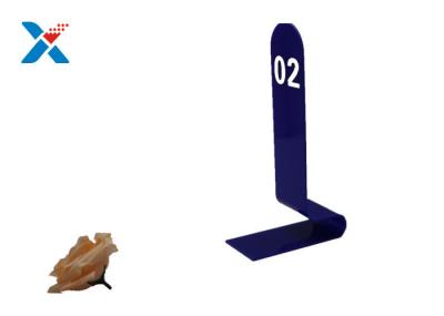 Blue Acrylic Sign Holders / Acrylic Table Number Holders For Restaurant