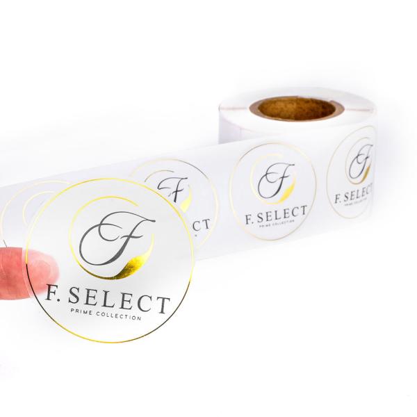 Gold Foil Logo Transparent Vinyl Sticker Die Cut  FSC certificated