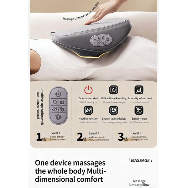 MechMassage Pillow with Kneading Massage Suitable for use on multiple areas such as the neck shoulders and back massage feels more realistic mimicking human hand kneading