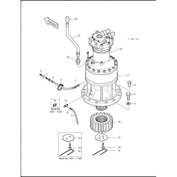 404-00094B 2401-9279A Excavator Swing Gearbox Fit SOLAR 330LC-V SOLAR 340LC-V DH370-7 DX345