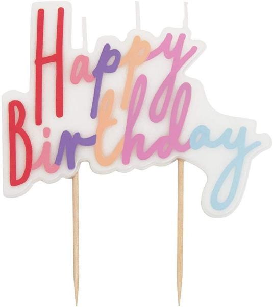 Happy Birthday Candles Cake Topper | Pastel Party Decorations For Girls Party, Kids, Adults, 8cm X 10cm