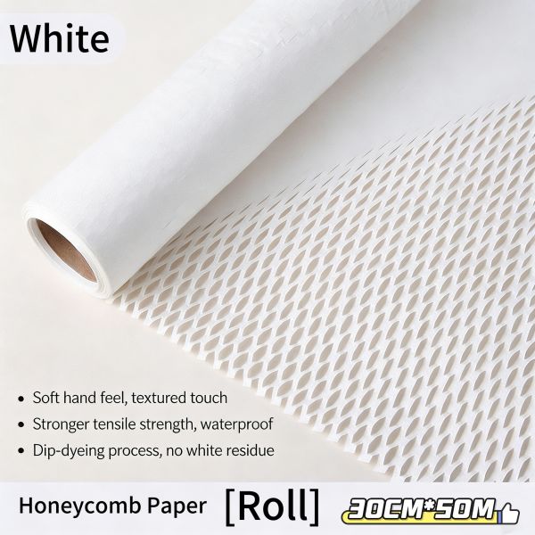 White Honeycomb Paper Sheet 30cm Roll Of White Craft Paper 50m