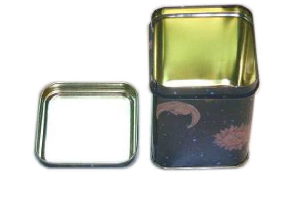 Customized Logo Square Tea Box , Metal Square Tin Containers Recyclable