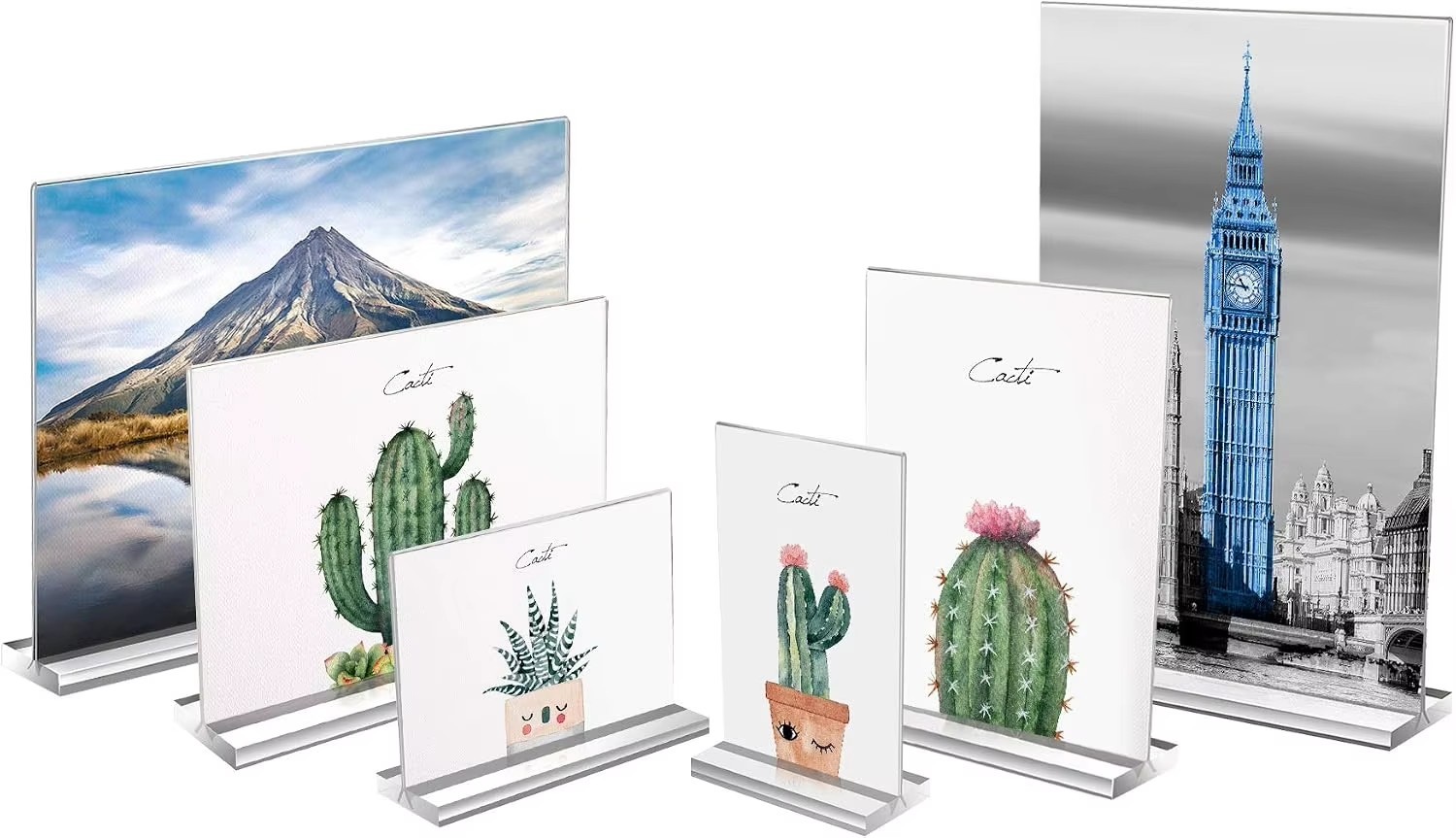 Decorative Transparent Acrylic Holder Display With Sturdy Base For Photo Frame And Picture Frame