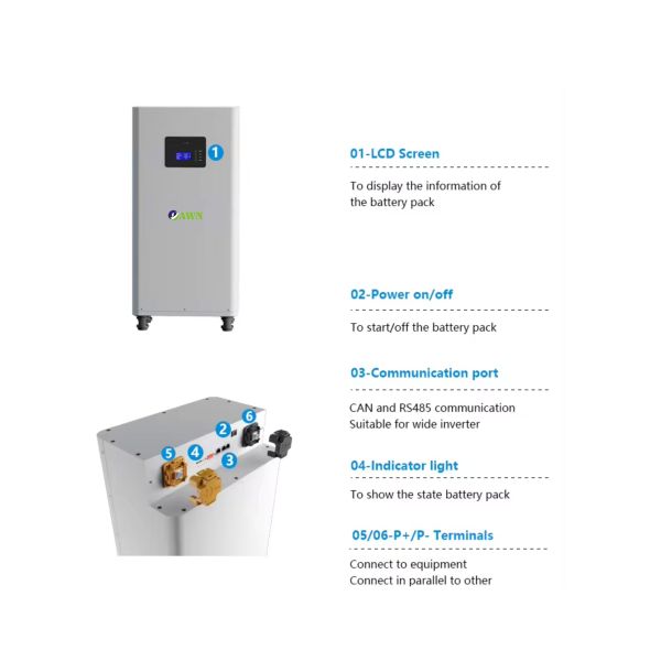 Direct Sales Lithium Battery for Solar Storage Lithium Battery Charger LiFePO4 Wall Mounted for Solar System
