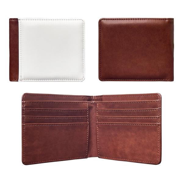 Mens Personalized Bifold Wallet With Multiple Card Slots PU leather Sublimation Wallet Blanks
