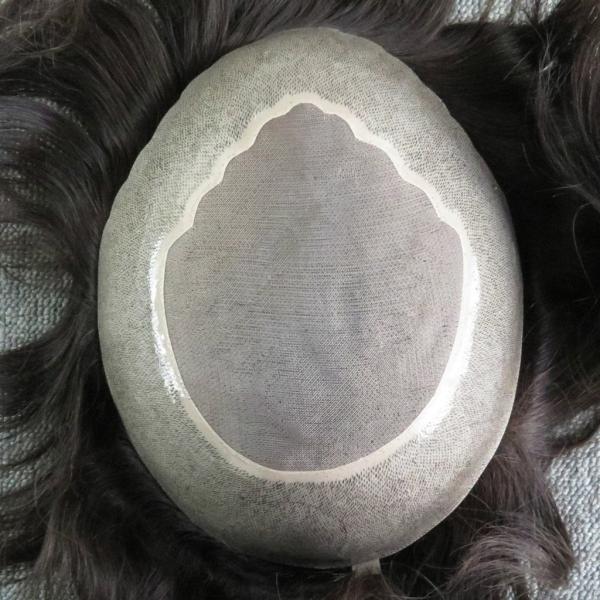 Lace ou PU Homme Toupe à cheveux réels Toupe à cheveux personnalisable