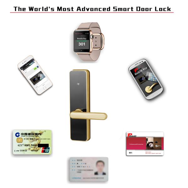 Digital Smart Card Hotel Electronic Door Locks , Card Reader Door Lock Classic
