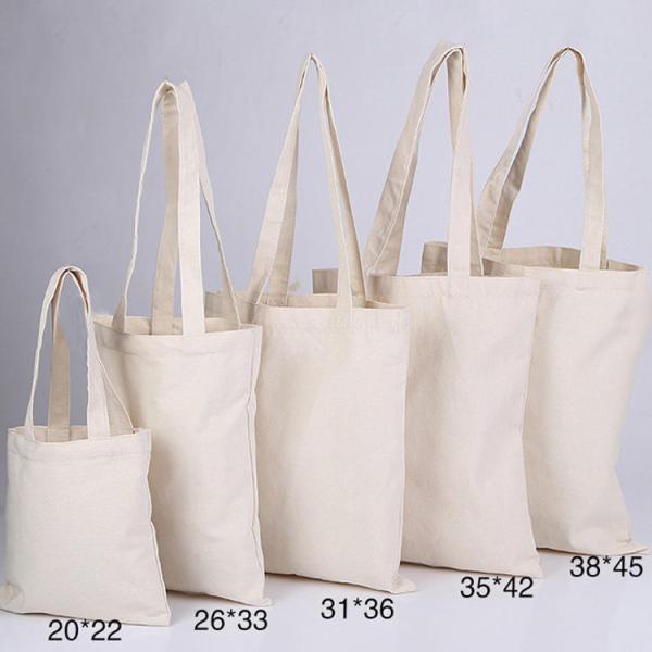 Plain White Blank Cotton Canvas Tote Bag With Custom Print Logo For Business Shopping