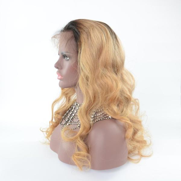 Ombre Lace Front Wig Human Hair Body Wave Blonde Lace Wigs With Baby Hair 1B/27 Blonde With Dark Roots Wigs For Women