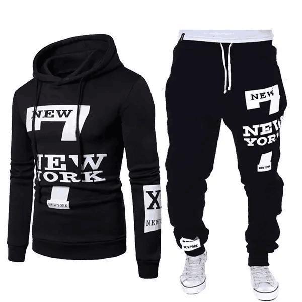                  Plus Size Outdoor Sport Men Sportswear Tracksuits Men 2 Piece Set Sweatpants and Hoodie Sets             