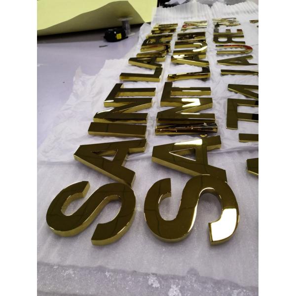 60mm Brushed Stainless Steel Letters , Decorative 3D Mirrored Letters