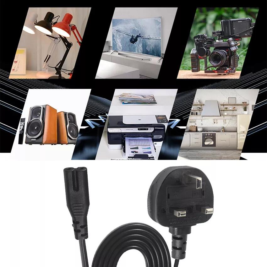 Кабель питания UK Plug to IEC C7, 1.5 м, чистая медь, черный