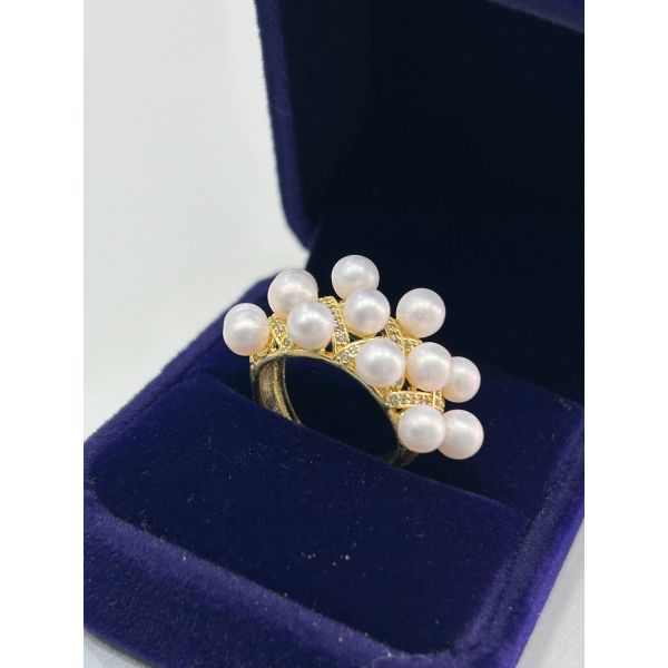 Manufacturer Supplier Hypoallergenic 925 silver pearl ring Sustainable Golden 925 silver natural freshwater pearl ring