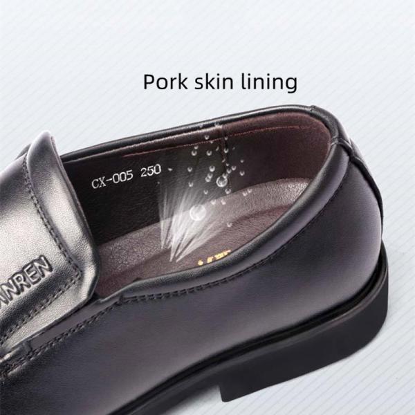 Pigskin Lining Military Dress Shoes Lightweight Grainy Business Leather Shoes