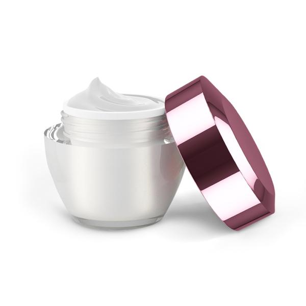 Acrylic Purple Cap Empty Cosmetic Jars For Luxury Lotions And Serums 50g