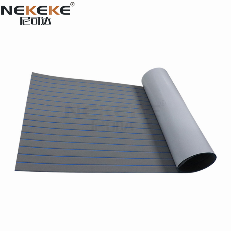 Self Adhesive EVA Deck Sheet Dark Grey Blue Stripe Pattern