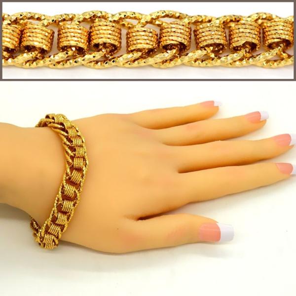 Big size thick chain Trendy jewelry Men & Womans bracelet Bangle 18K Real Gold Plated Lin
