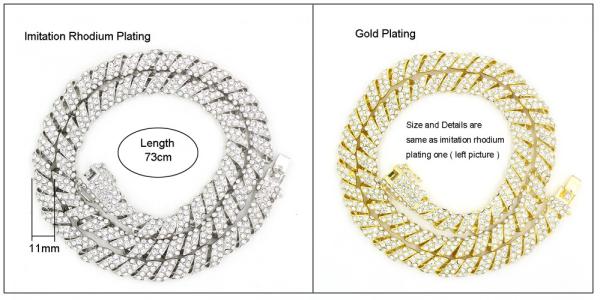 Brand New Men Women Hip Hop Rapper Necklace Gold Plated Rhinestone Iced Out Curb Cuban Chain Necklace For Women Gifts